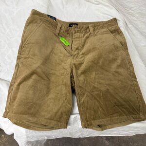 Brixton Men's Tan Corduroy Shorts Regular Fit 33